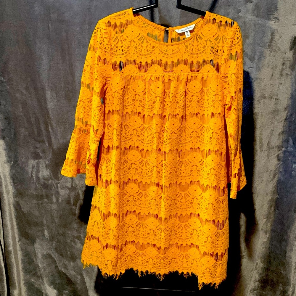 Short Mustard Color Dress